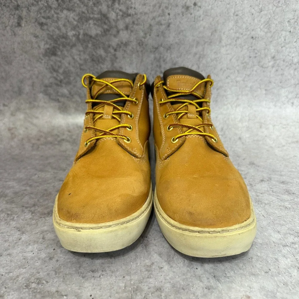Timberland Maple Grove Chukka Mens 9.5 Wheat Leather Canvas Sneaker Boots